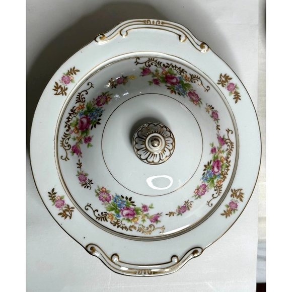 Maruichi Sugar Bowl Creamer Server China Set 40s Pink Roses Gold Discontinued - Picture 7 of 16